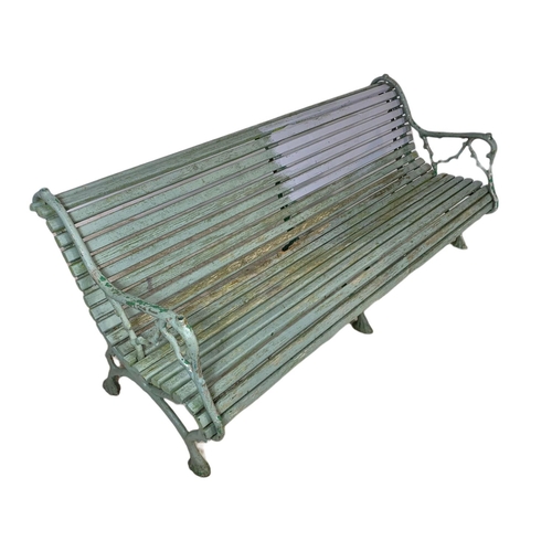 881 - Large Victorian cast iron garden bench. 192/90cm