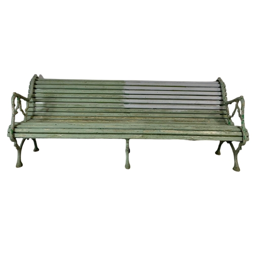 881 - Large Victorian cast iron garden bench. 192/90cm