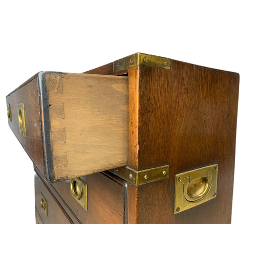 884 - Small Edwardian brass bound military style chest. 71.5x22.5x60cm