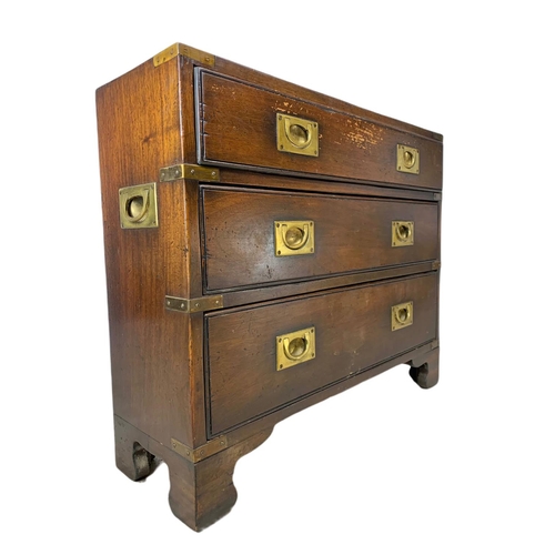 884 - Small Edwardian brass bound military style chest. 71.5x22.5x60cm