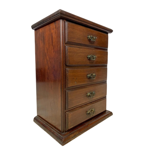 885 - Edwardian miniature chest of drawers. 38x26x50.5cm