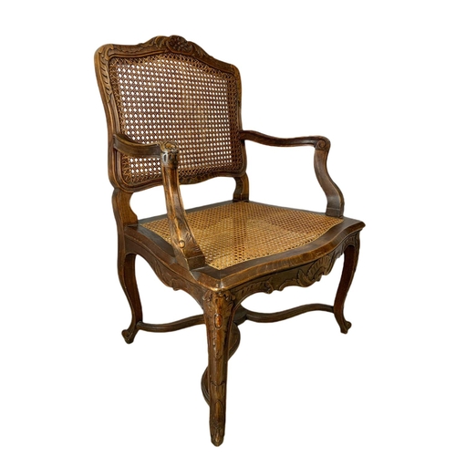 886 - Edwardian French armchair with bergère seat and back.