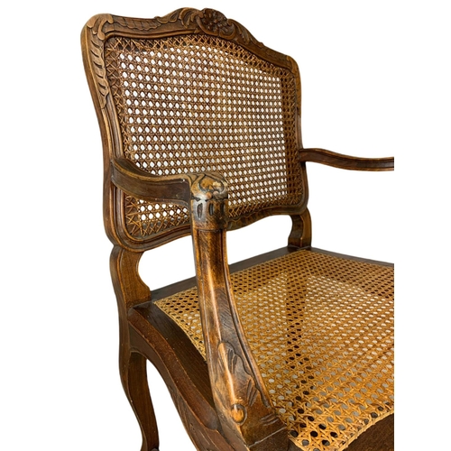 886 - Edwardian French armchair with bergère seat and back.