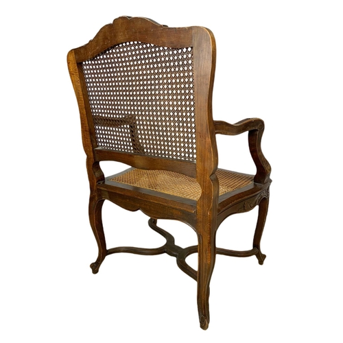 886 - Edwardian French armchair with bergère seat and back.