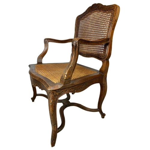 886 - Edwardian French armchair with bergère seat and back.