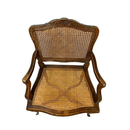 886 - Edwardian French armchair with bergère seat and back.