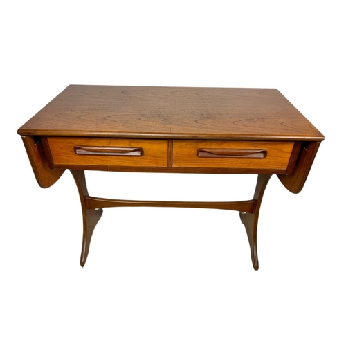 892 - G-Plan teak mid century console/sofa table with 2 drawers. Unextended 93x48.5x73cm