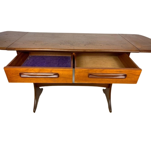 892 - G-Plan teak mid century console/sofa table with 2 drawers. Unextended 93x48.5x73cm