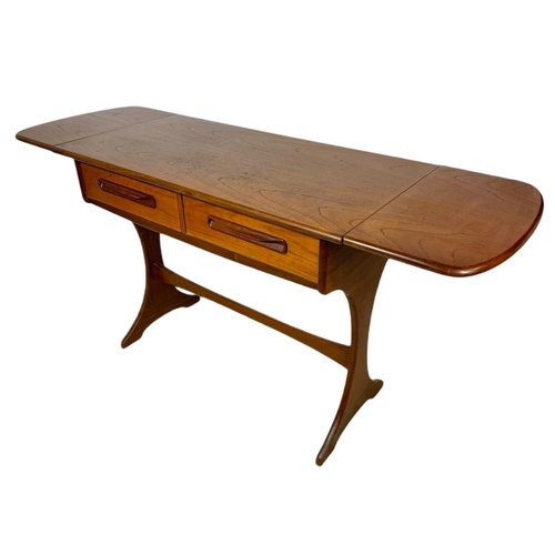 892 - G-Plan teak mid century console/sofa table with 2 drawers. Unextended 93x48.5x73cm