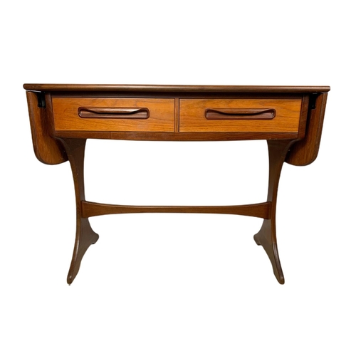 892 - G-Plan teak mid century console/sofa table with 2 drawers. Unextended 93x48.5x73cm