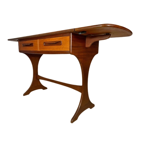 892 - G-Plan teak mid century console/sofa table with 2 drawers. Unextended 93x48.5x73cm