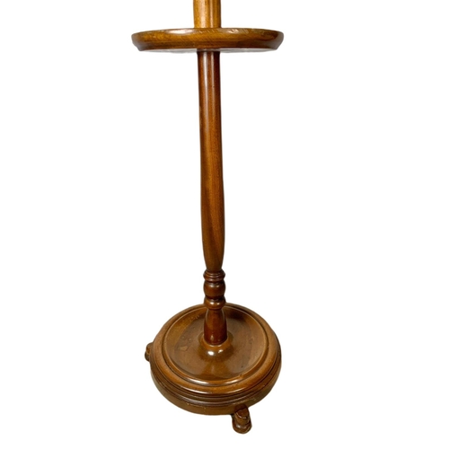 895 - Tall mahogany hat and coat stand. 182cm.