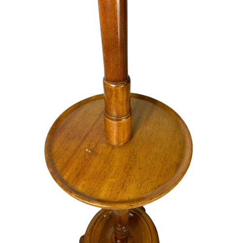 895 - Tall mahogany hat and coat stand. 182cm.