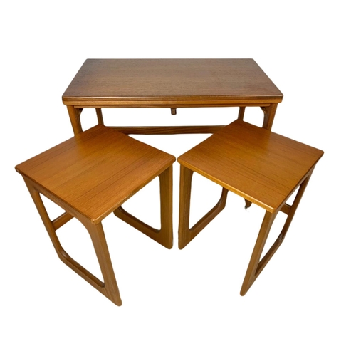 896 - McIntosh teak mid century Triform nest of tables. 64.5x40.5x61cm