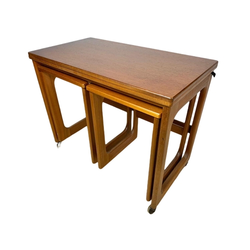 896 - McIntosh teak mid century Triform nest of tables. 64.5x40.5x61cm