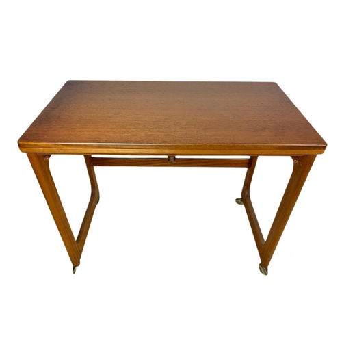 896 - McIntosh teak mid century Triform nest of tables. 64.5x40.5x61cm