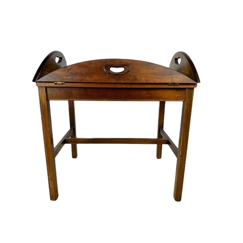 897 - Butlers tray on stand. 64x50x63cm