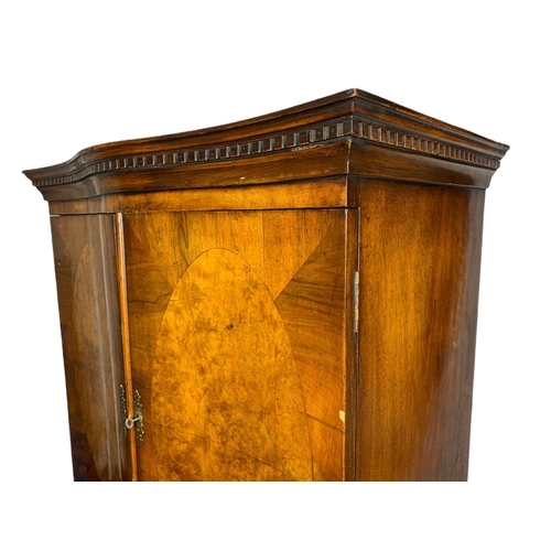 907 - Large 1930’s Georgian style serpentine walnut chest on chest tallboy. 83x44x153cm