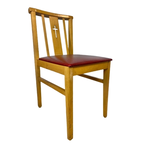 908 - Set of 4 vintage beech church chairs