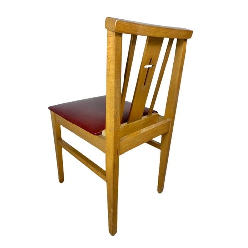 908 - Set of 4 vintage beech church chairs