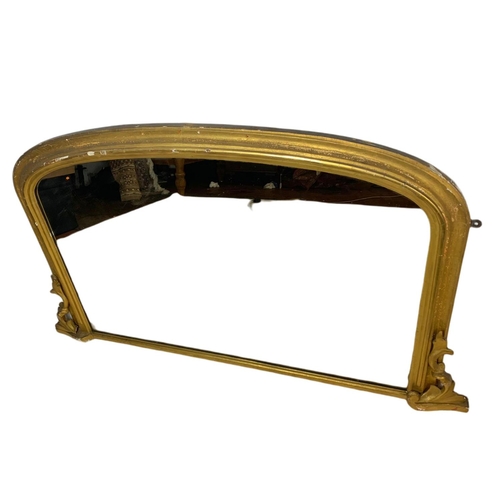 918 - Victorian gilt framed overmantle mirror. 113x66cm