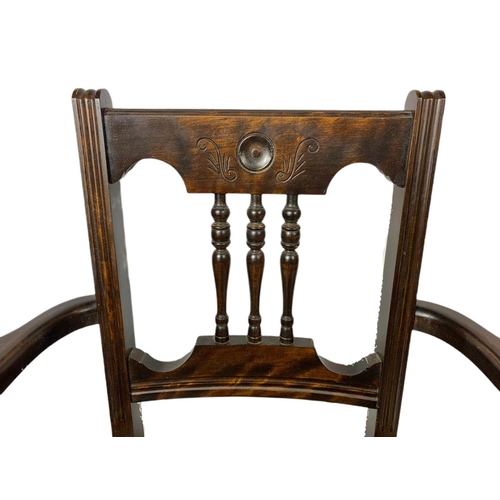 926 - Edwardian beech commode armchair