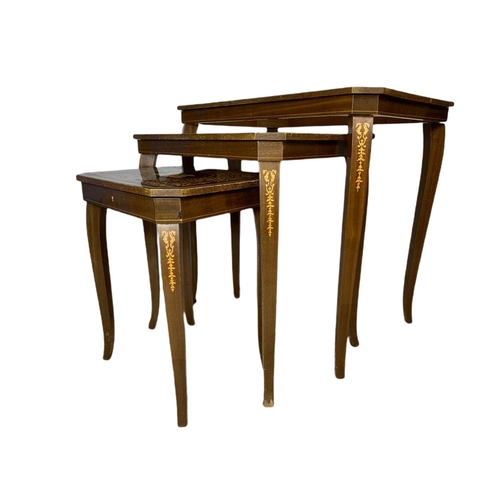 928 - Nest of 3 Serrento ware nest of tables.  65x45x62cm