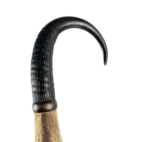 94 - Edwardian hill walkers stick with horn handle. 84cm