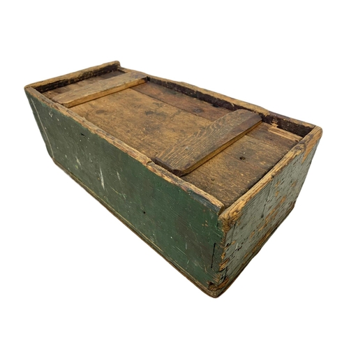 247 - Victorian wooden tool box, vintage marbles, Castrol grease, oil cans and a Alianca wine crate. 38cm