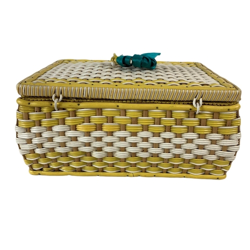 282 - Vintage sewing storage basket. 29/21/13cm