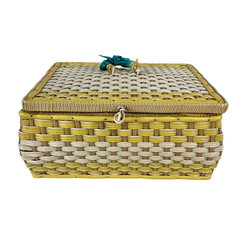 282 - Vintage sewing storage basket. 29/21/13cm