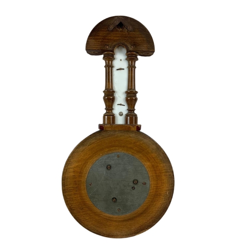 287 - Small Edwardian oak case barometer. 18.5x35.5cm