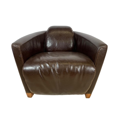 794 - Modern Art Deco style leather armchair. 79x90x70cm.