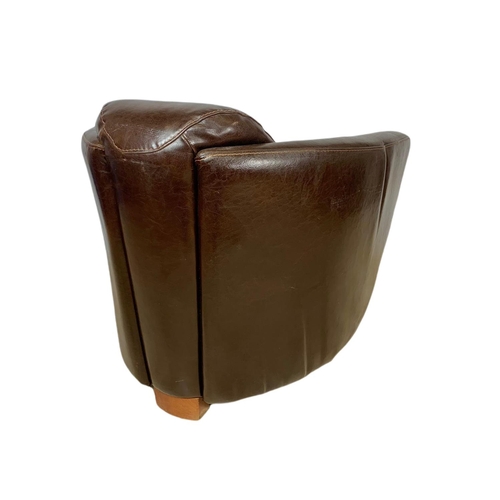 794 - Modern Art Deco style leather armchair. 79x90x70cm.