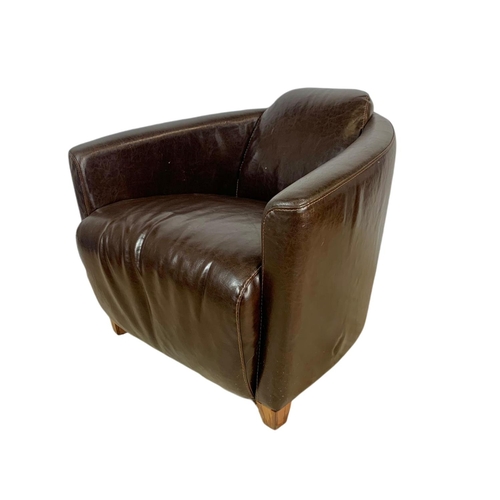 794 - Modern Art Deco style leather armchair. 79x90x70cm.