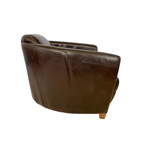 794 - Modern Art Deco style leather armchair. 79x90x70cm.