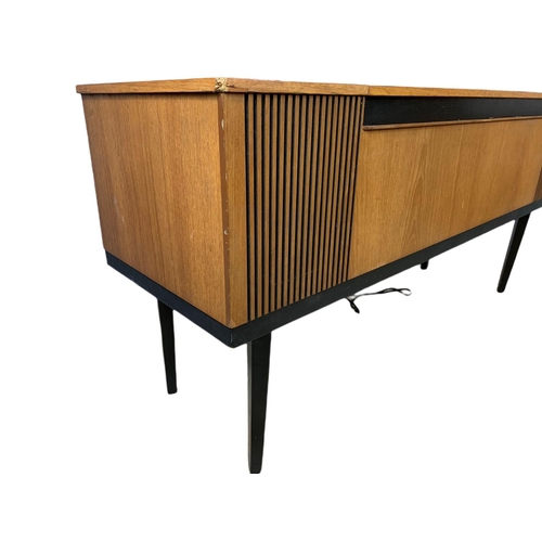 932 - Alba Stereophonic teak mid century record player. 126/39/61cm