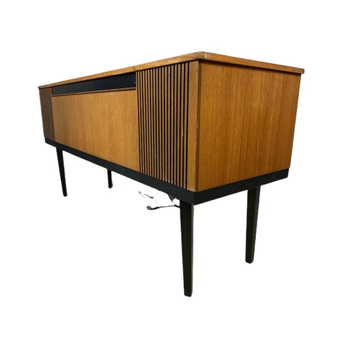 932 - Alba Stereophonic teak mid century record player. 126/39/61cm