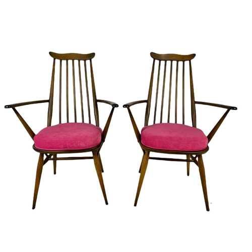 933 - Pair of Ercol elm mid century armchairs.