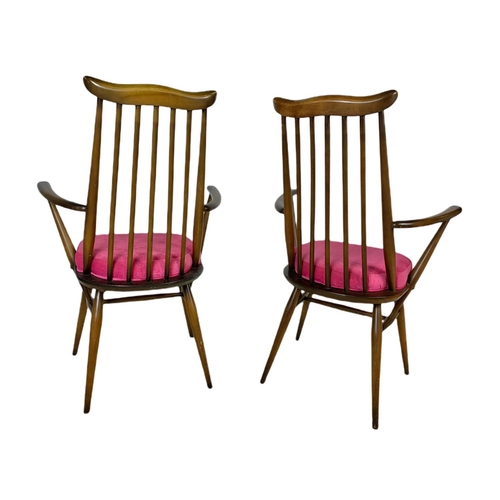 933 - Pair of Ercol elm mid century armchairs.