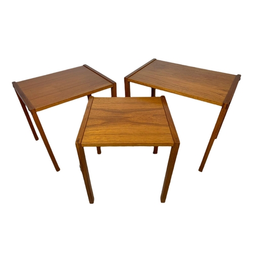 948 - Danish teak mid century nest of 3 tables.