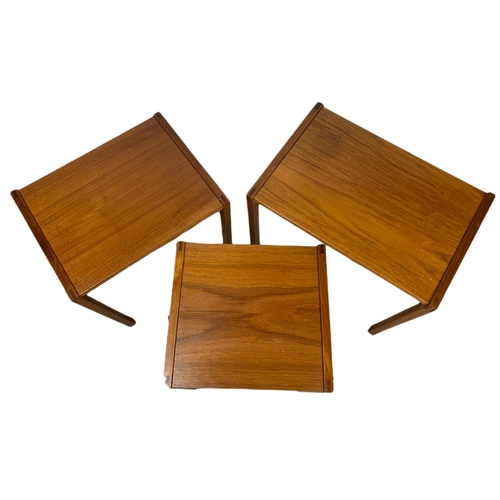 948 - Danish teak mid century nest of 3 tables.