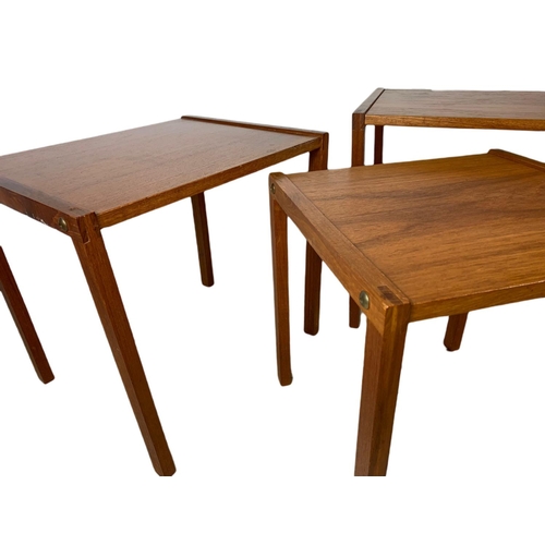 948 - Danish teak mid century nest of 3 tables.