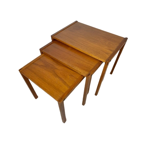 948 - Danish teak mid century nest of 3 tables.