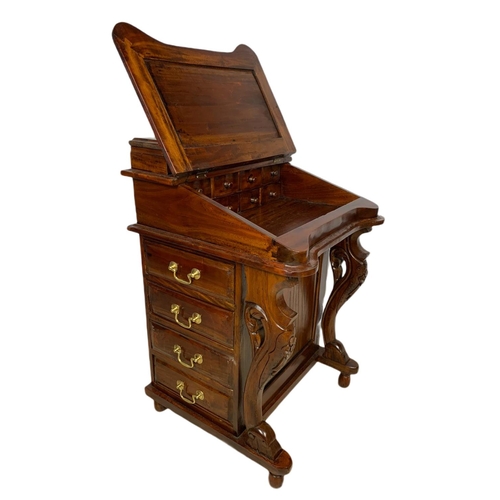 975 - Victorian style mahogany davenport desk, 53x53x83cm