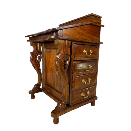 975 - Victorian style mahogany davenport desk, 53x53x83cm