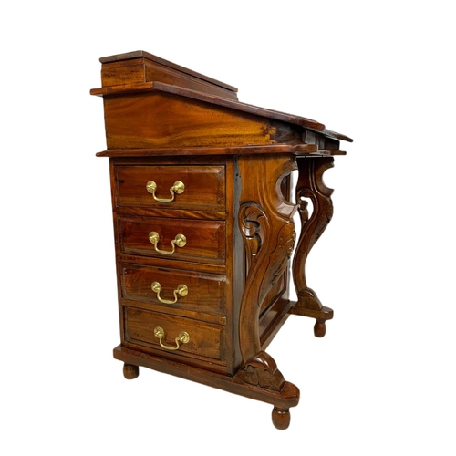 975 - Victorian style mahogany davenport desk, 53x53x83cm