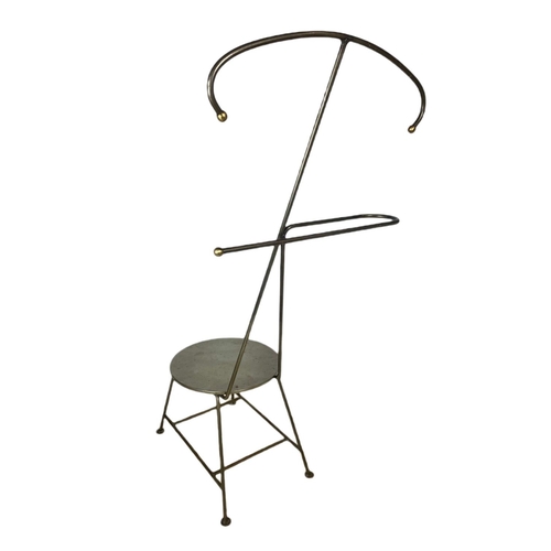 985 - Metal high back side chair. Height 105cm