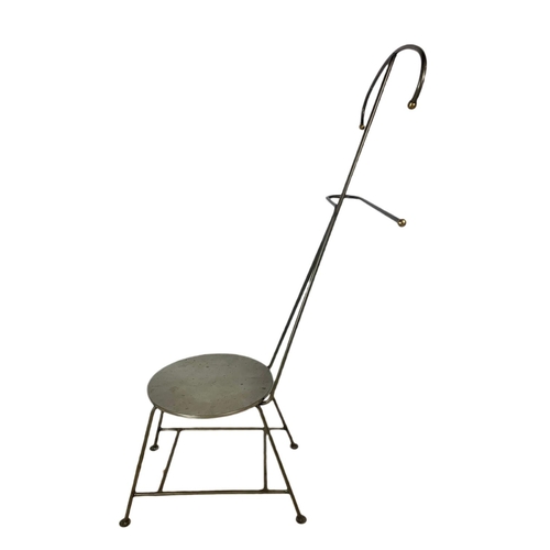 985 - Metal high back side chair. Height 105cm