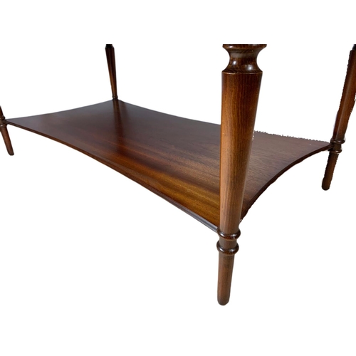 990 - Mahogany 2 tier coffee table, 56x102x48cm